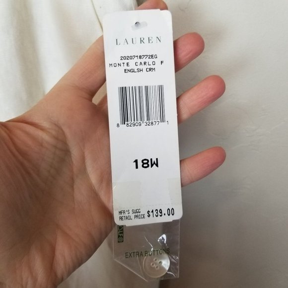 Lauren Ralph Lauren Womens 18 Ivory Monte Carlo Li - Picture 5 of 8